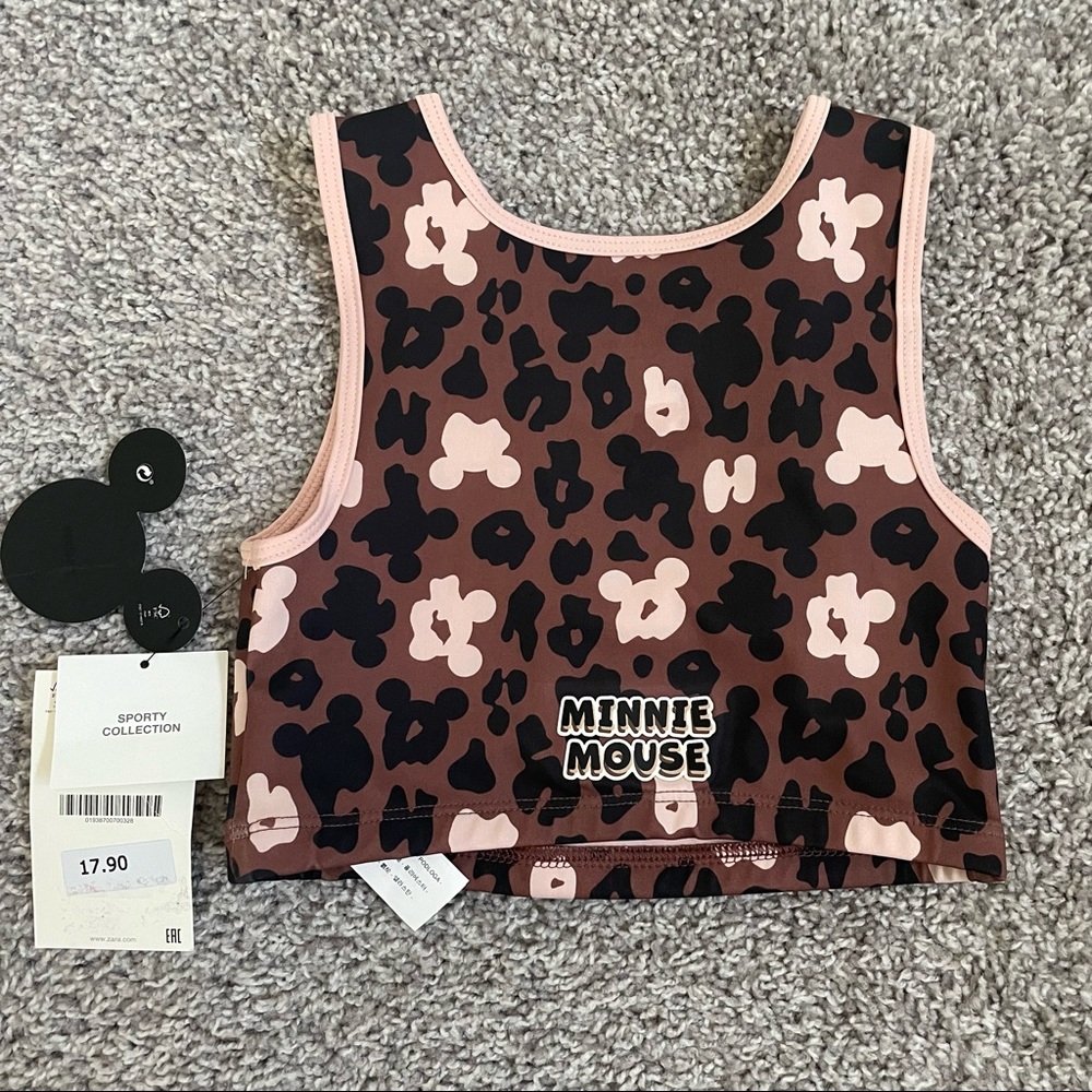 Girl Zara X Minnie Mouse cropped sleeveless top size 6-7